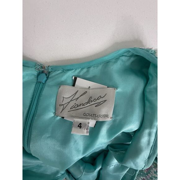 Turquoise Sequin Mermaid Evening Gown Sleeveless Prom Pageant Dress Size 4 - Picture 7 of 7